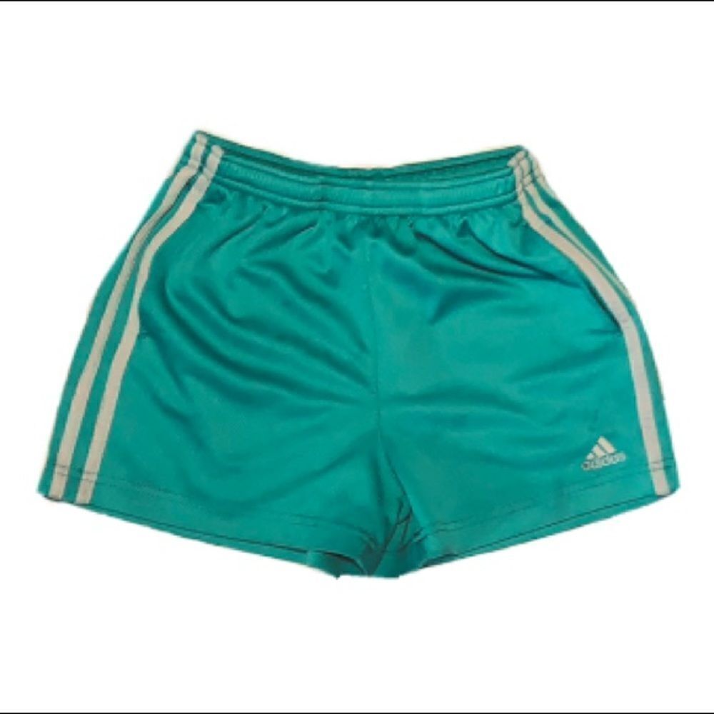 Girls Adidas green athletic shorts size s